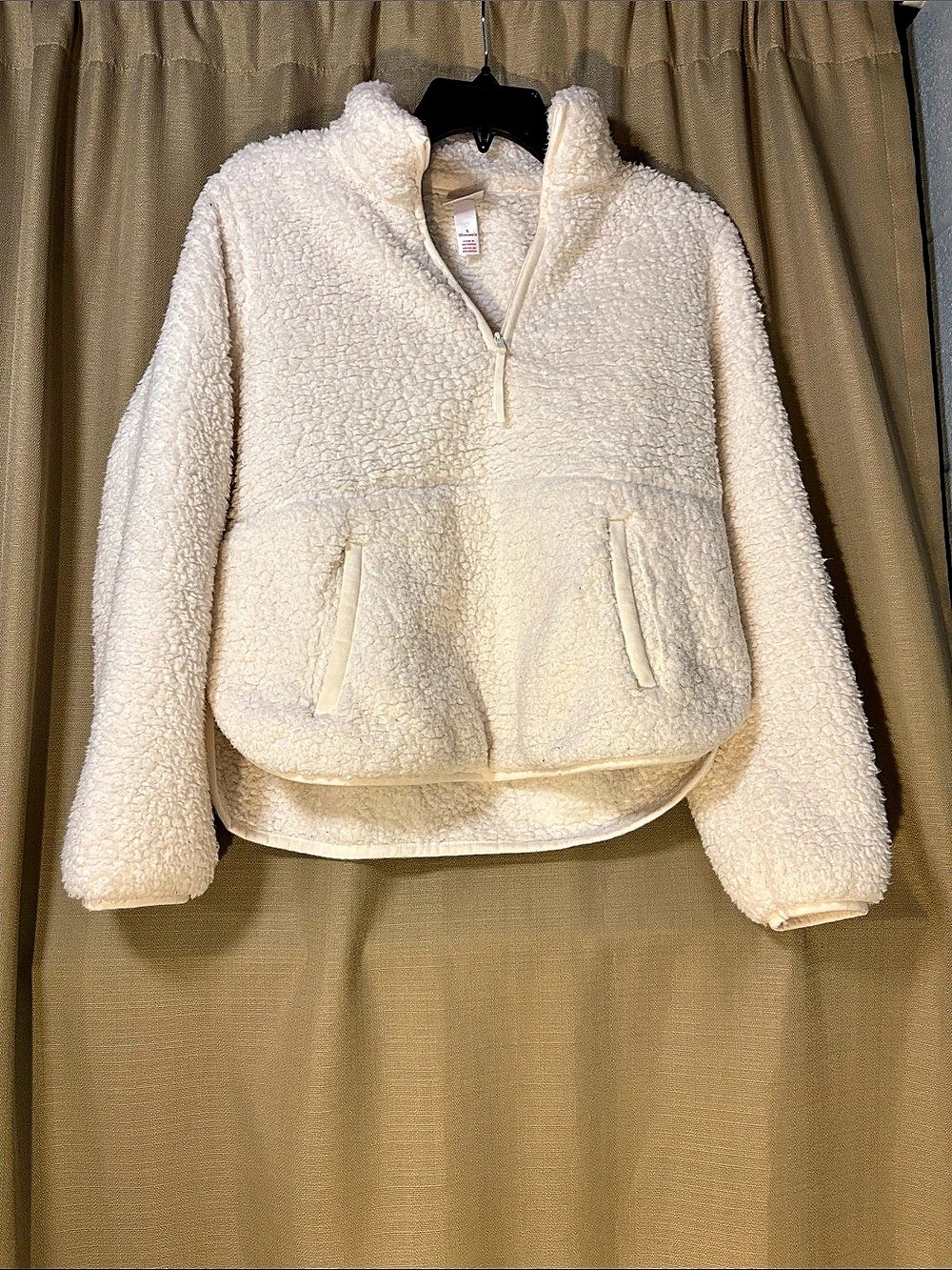 Wonder Shop Sherpa Fleece Jacket in Cream Size Small Like New